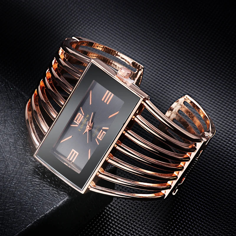 CANSNOW Relógio Feminino Luxo Moda Ouro Rosa Pulseira Pulseira Relógio Feminino Vestido Relógio Feminino Senhora Saati Meninas Relógio de Pulso Relojes