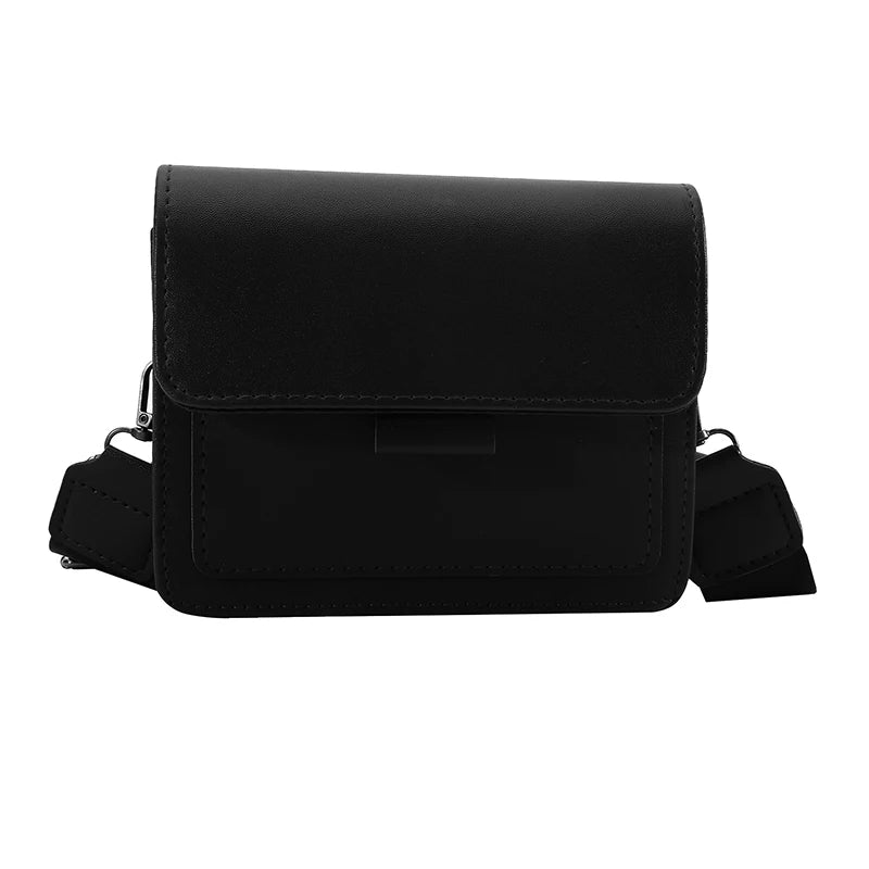 Bolsa feminina pequena quadrada retrô versátil alça larga grande capacidade casual portátil bolsa feminina de um ombro crossbody