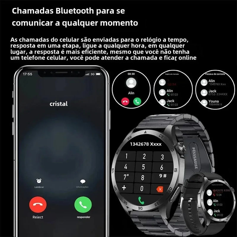 2024 Novo ECG+PPG Temperatura Pulso Fisioterapia Smartwatch Homens 466*466 HD Gestão de Saúde BT Call Esportes Relógios À Prova D'Água