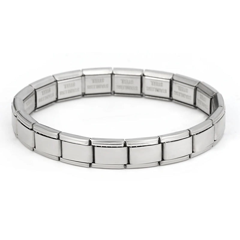 Pulseira de pingentes de aço inoxidável com elos italianos para mulheres, esmalte, coqueiro, cenário de férias, sapo, elefante, ajuste 9 mm, fabricação de joias