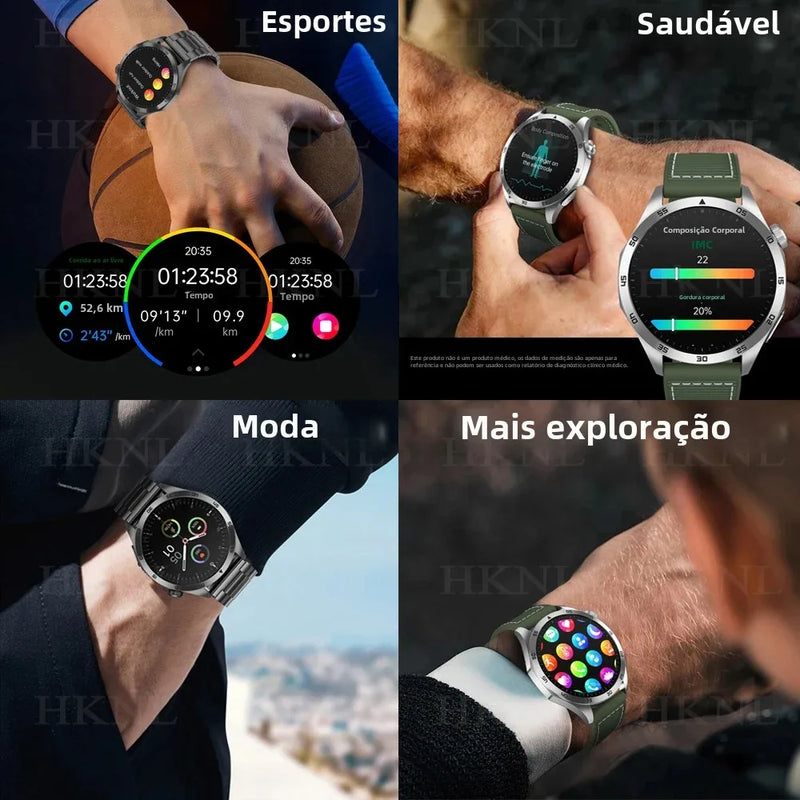 2024 Novo ECG+PPG Temperatura Pulso Fisioterapia Smartwatch Homens 466*466 HD Gestão de Saúde BT Call Esportes Relógios À Prova D'Água