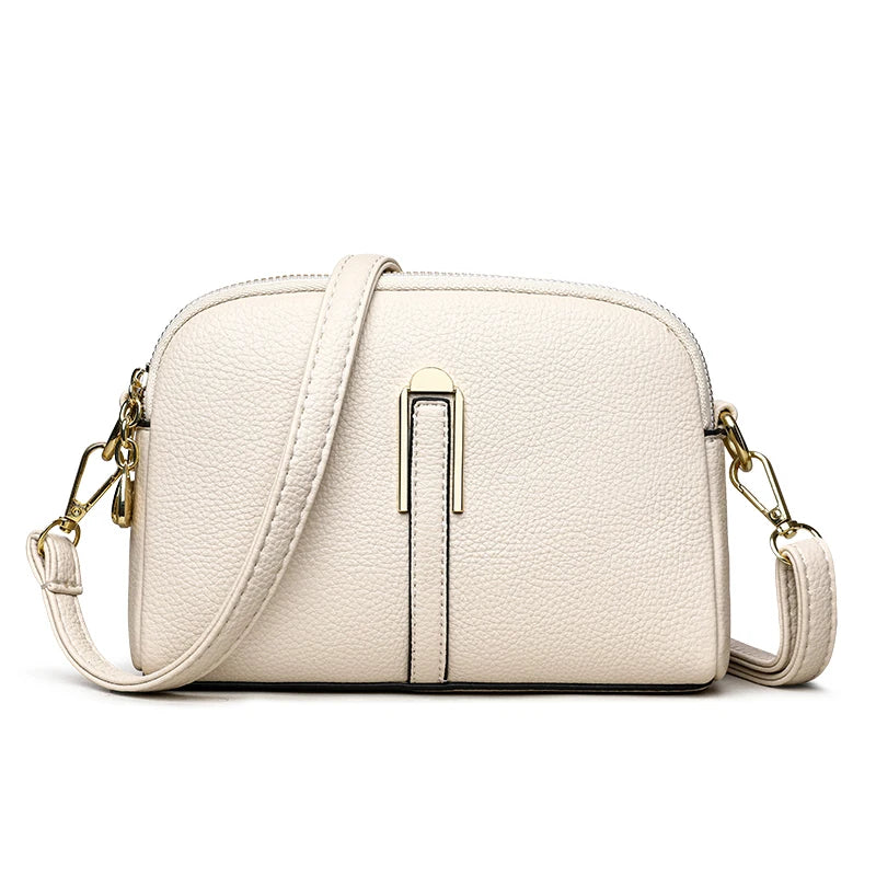 2024 nova moda cor sólida bolsa crossbody feminina autêntica couro macio bolsas de ombro luxo feminino bolsa carteira sac