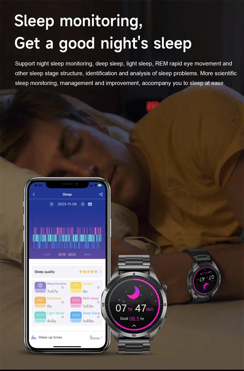 2024 Novo ECG+PPG Temperatura Pulso Fisioterapia Smartwatch Homens 466*466 HD Gestão de Saúde BT Call Esportes Relógios À Prova D'Água