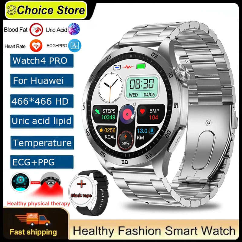 2024 Novo ECG+PPG Temperatura Pulso Fisioterapia Smartwatch Homens 466*466 HD Gestão de Saúde BT Call Esportes Relógios À Prova D'Água