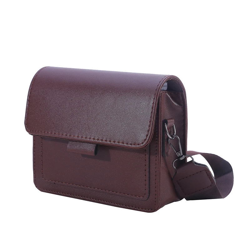 Bolsa feminina pequena quadrada retrô versátil alça larga grande capacidade casual portátil bolsa feminina de um ombro crossbody