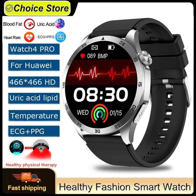 2024 Novo ECG+PPG Temperatura Pulso Fisioterapia Smartwatch Homens 466*466 HD Gestão de Saúde BT Call Esportes Relógios À Prova D'Água