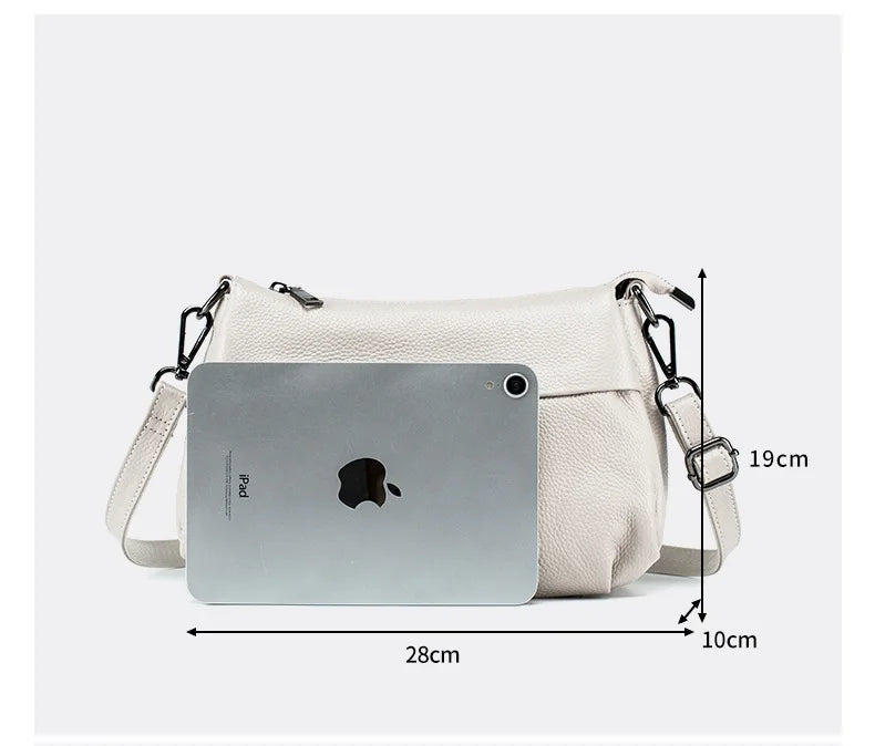 Alta qualidade bolsa de couro real das senhoras bolsas de ombro de couro genuíno das mulheres casuais sacos do mensageiro versátil saco crossbody