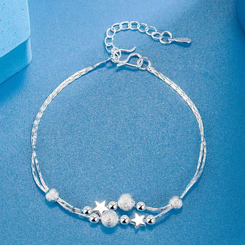 Pulseira em forma de coração de prata esterlina 925 para mulheres, pulseiras retrô coreanas versáteis de zircônia, joias originais para festa, presentes