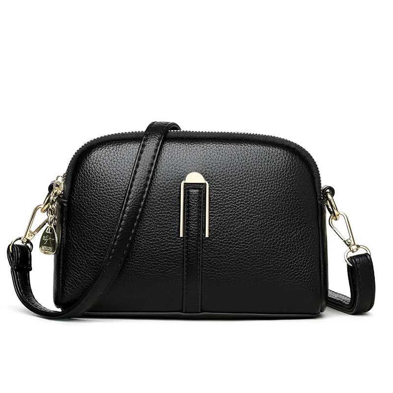 2024 nova moda cor sólida bolsa crossbody feminina autêntica couro macio bolsas de ombro luxo feminino bolsa carteira sac