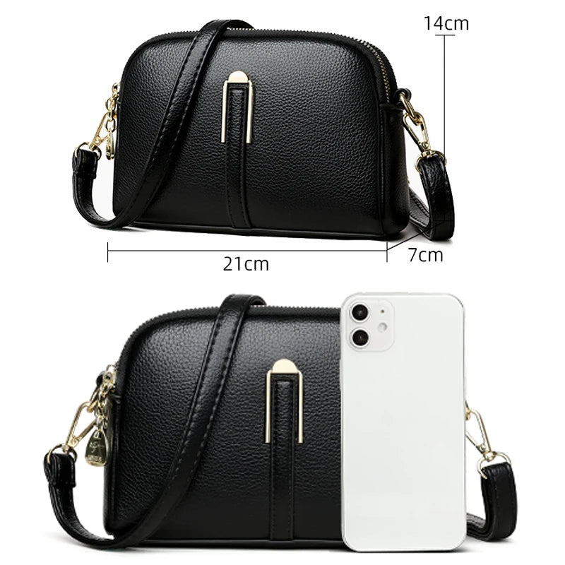 2024 nova moda cor sólida bolsa crossbody feminina autêntica couro macio bolsas de ombro luxo feminino bolsa carteira sac