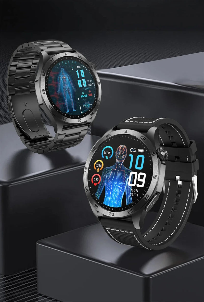 2024 Novo ECG+PPG Temperatura Pulso Fisioterapia Smartwatch Homens 466*466 HD Gestão de Saúde BT Call Esportes Relógios À Prova D'Água