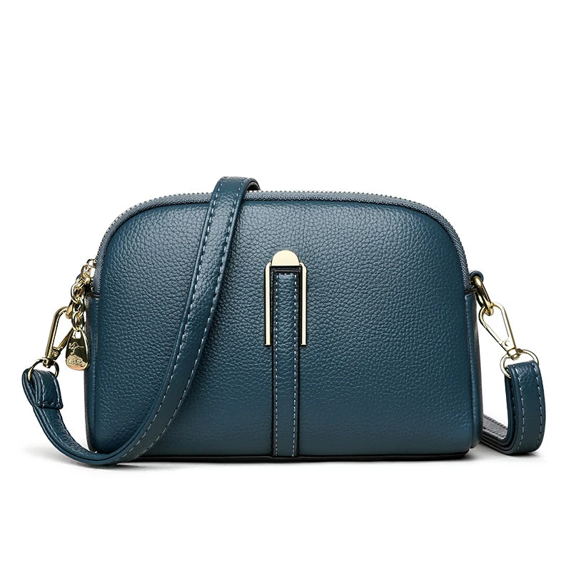 2024 nova moda cor sólida bolsa crossbody feminina autêntica couro macio bolsas de ombro luxo feminino bolsa carteira sac