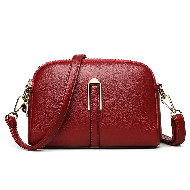 2024 nova moda cor sólida bolsa crossbody feminina autêntica couro macio bolsas de ombro luxo feminino bolsa carteira sac