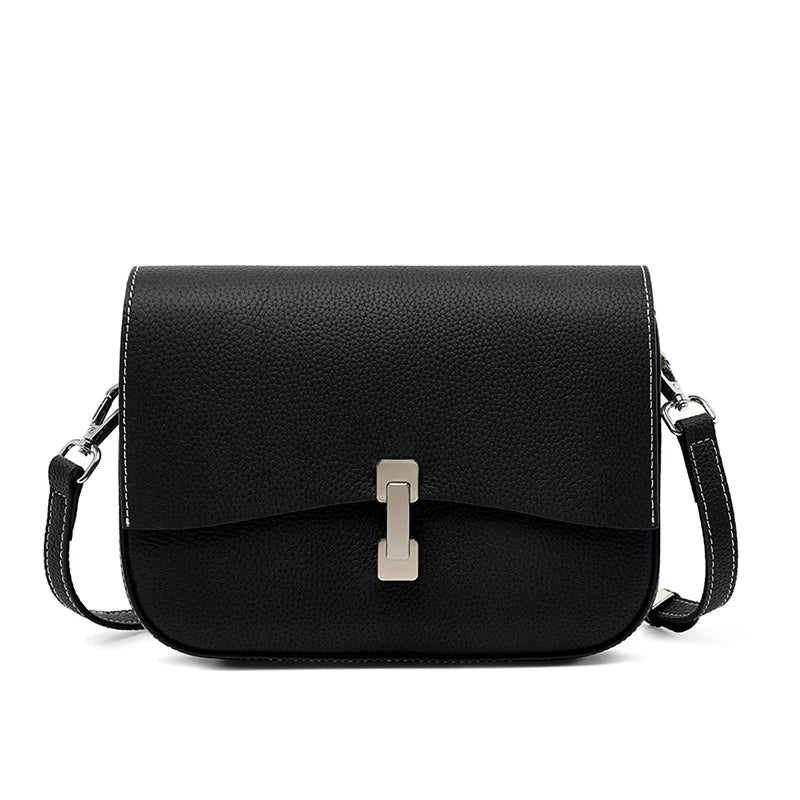 Bolsa feminina de couro legítimo bolsa tiracolo de luxo designer de couro de vaca bolsa de ombro feminina fashion bolsas quadradas de alta qualidade