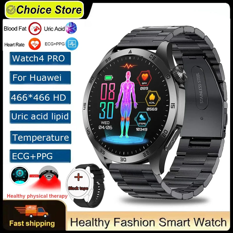 2024 Novo ECG+PPG Temperatura Pulso Fisioterapia Smartwatch Homens 466*466 HD Gestão de Saúde BT Call Esportes Relógios À Prova D'Água