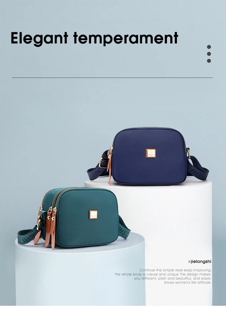 Pequena bolsa de ombro feminina, fornecimento transfronteiriço de tecido de nylon, mini bolsa de ombro para lazer, bolso jeans bordado para mulheres