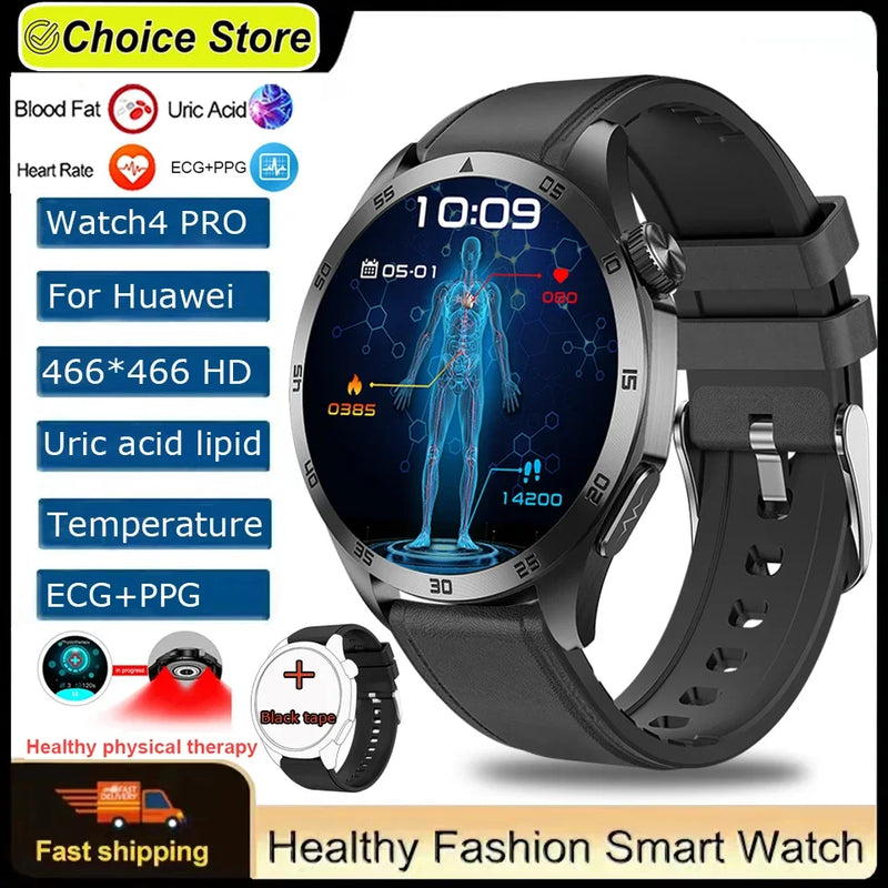 2024 Novo ECG+PPG Temperatura Pulso Fisioterapia Smartwatch Homens 466*466 HD Gestão de Saúde BT Call Esportes Relógios À Prova D'Água